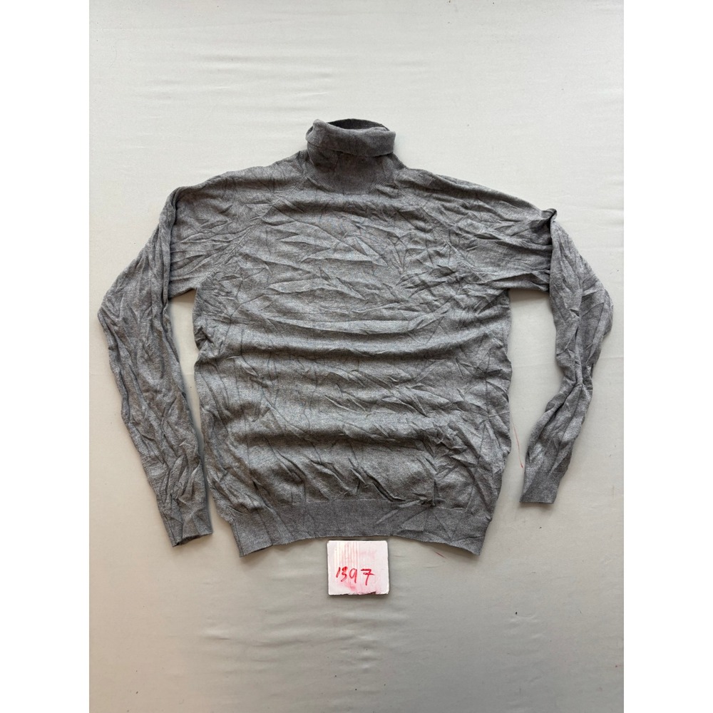 Zara Man Turtleneck Sweater Grey Long Sleeve Knit Pullover Small